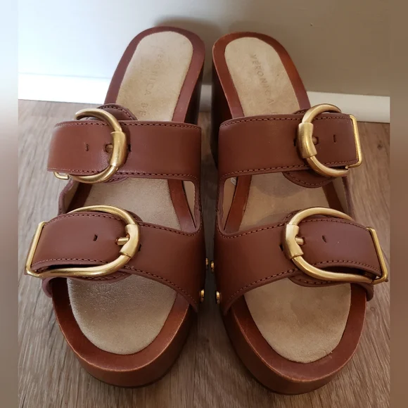 Veronica Beard Halifax leather clogs in Hazelwood womens shoes size 5.5 - Picture 2 of 16